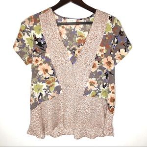Anthropologie En Elle Verina Floral Peplum Top